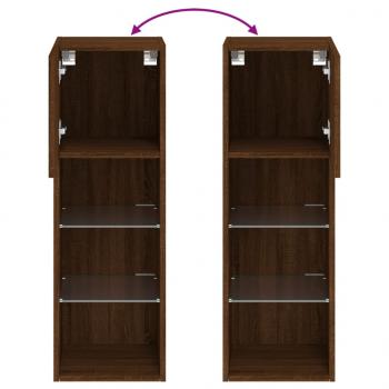 TV-Schrank mit LED-Leuchten Braun Eichen-Optik 30,5x30x90 cm