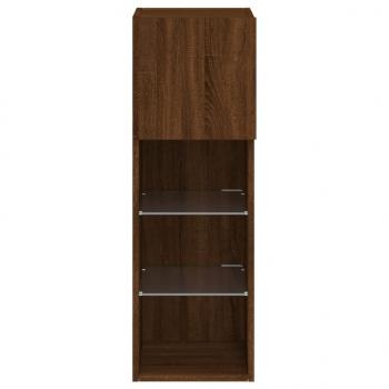 TV-Schrank mit LED-Leuchten Braun Eichen-Optik 30,5x30x90 cm