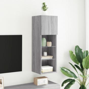 TV-Schrank mit LED-Leuchten Grau Sonoma 30,5x30x90 cm