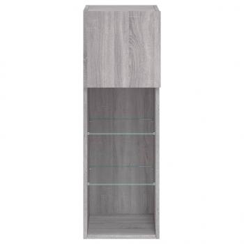 TV-Schrank mit LED-Leuchten Grau Sonoma 30,5x30x90 cm