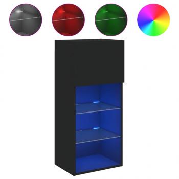 TV-Schrank mit LED-Leuchten Schwarz 40,5x30x90 cm