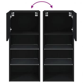 TV-Schrank mit LED-Leuchten Schwarz 40,5x30x90 cm