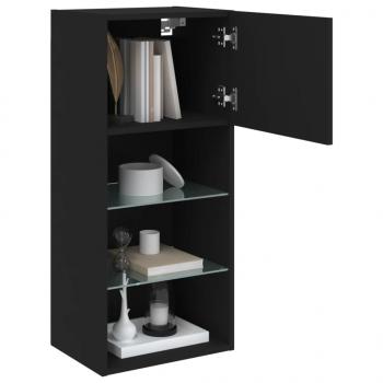 TV-Schrank mit LED-Leuchten Schwarz 40,5x30x90 cm