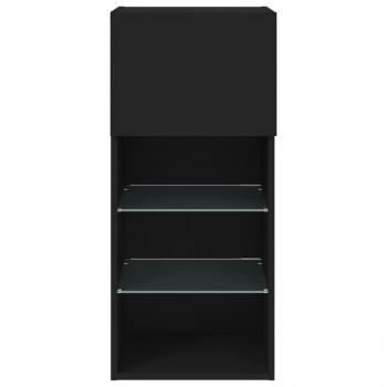 TV-Schrank mit LED-Leuchten Schwarz 40,5x30x90 cm