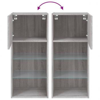 TV-Schrank mit LED-Leuchten Grau Sonoma 40,5x30x90 cm