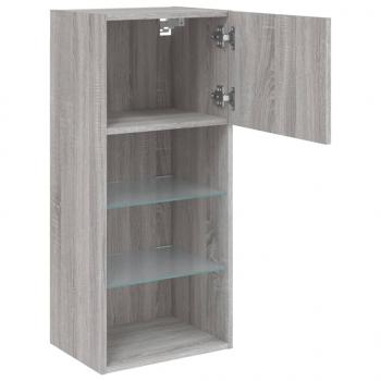 TV-Schrank mit LED-Leuchten Grau Sonoma 40,5x30x90 cm