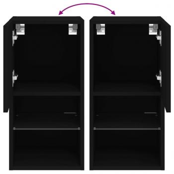 TV-Schrank mit LED-Leuchten Schwarz 30,5x30x60 cm