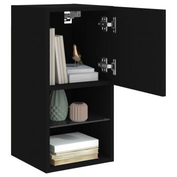 TV-Schrank mit LED-Leuchten Schwarz 30,5x30x60 cm