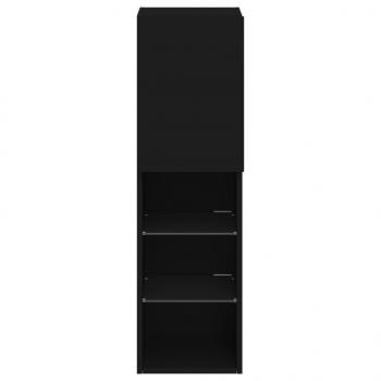 TV-Schrank mit LED-Leuchten Schwarz 30,5x30x102 cm