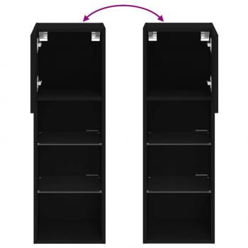 TV-Schrank mit LED-Leuchten Schwarz 30,5x30x90 cm