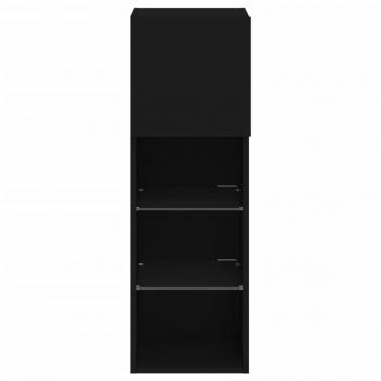 TV-Schrank mit LED-Leuchten Schwarz 30,5x30x90 cm