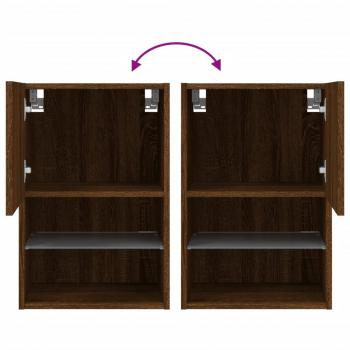 TV-Schrank mit LED-Leuchten Braun Eichen-Optik 40,5x30x60 cm