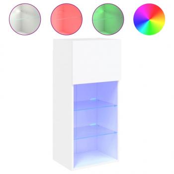 TV-Schrank mit LED-Leuchten Weiß 40,5x30x90 cm