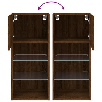 TV-Schrank mit LED-Leuchten Braun Eichen-Optik 40,5x30x90 cm