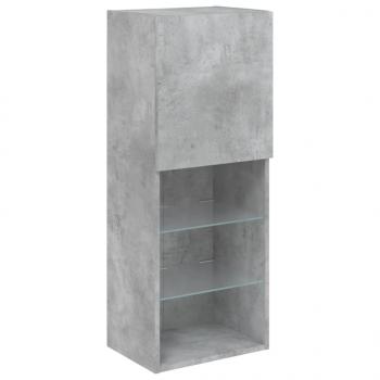 TV-Schrank mit LED-Leuchten Betongrau 40,5x30x102 cm