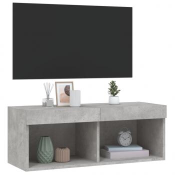 TV-Schrank mit LED-Leuchten Betongrau 80x30x30 cm