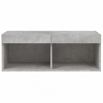 TV-Schrank mit LED-Leuchten Betongrau 80x30x30 cm