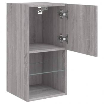 TV-Schrank mit LED-Leuchten Grau Sonoma 30,5x30x60 cm