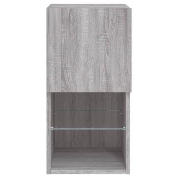 TV-Schrank mit LED-Leuchten Grau Sonoma 30,5x30x60 cm