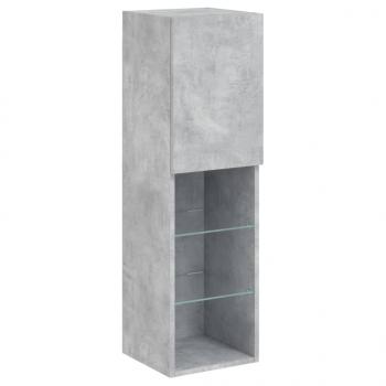 TV-Schrank mit LED-Leuchten Betongrau 30,5x30x102 cm