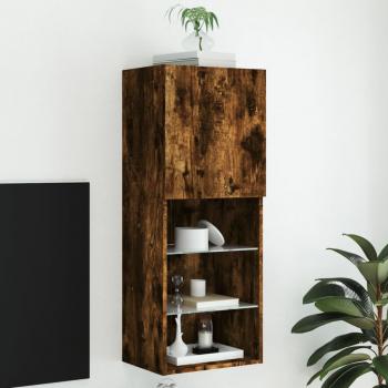 ARDEBO.de - TV-Schrank mit LED-Leuchten Räuchereiche 40,5x30x102 cm