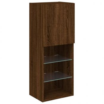 TV-Schrank mit LED-Leuchten Braun Eichen-Optik 40,5x30x102 cm