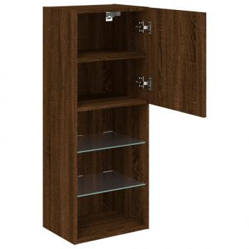 TV-Schrank mit LED-Leuchten Braun Eichen-Optik 40,5x30x102 cm