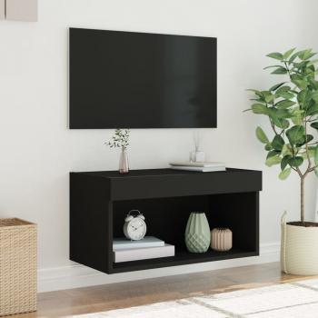 TV-Schrank mit LED-Leuchten Schwarz 60x30x30 cm