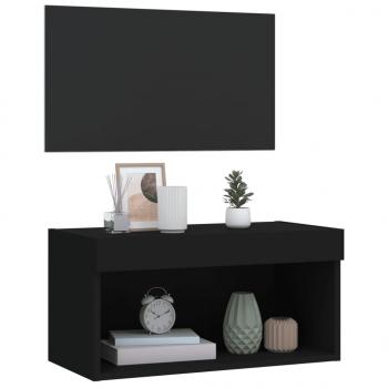 TV-Schrank mit LED-Leuchten Schwarz 60x30x30 cm