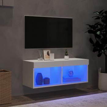 TV-Schrank mit LED-Leuchten Weiß 80x30x30 cm