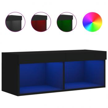 TV-Schrank mit LED-Leuchten Schwarz 80x30x30 cm