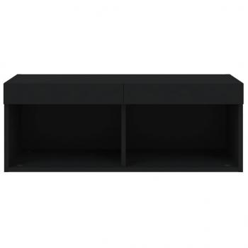 TV-Schrank mit LED-Leuchten Schwarz 80x30x30 cm