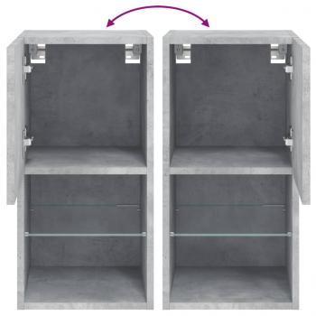 TV-Schrank mit LED-Leuchten Betongrau 30,5x30x60 cm