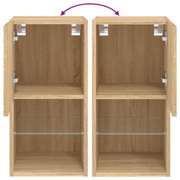 TV-Schrank mit LED-Leuchten Sonoma-Eiche 30,5x30x60 cm