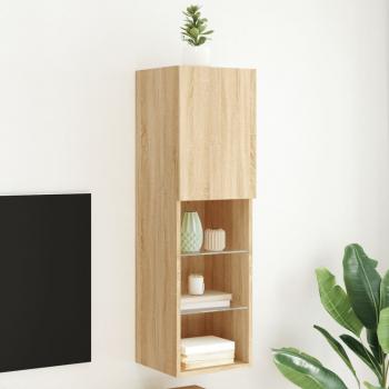 ARDEBO.de - TV-Schrank mit LED-Leuchten Sonoma-Eiche 30,5x30x102 cm