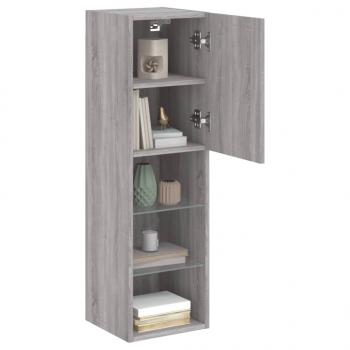 TV-Schrank mit LED-Leuchten Grau Sonoma 30,5x30x102 cm