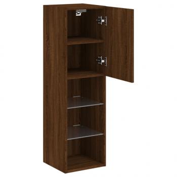 TV-Schrank mit LED-Leuchten Braun Eichen-Optik 30,5x30x102 cm