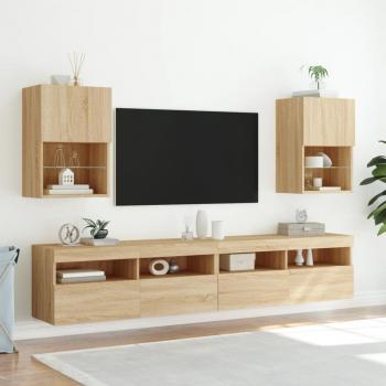 TV-Schrank mit LED-Leuchten Sonoma-Eiche 40,5x30x60 cm