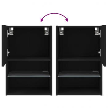 TV-Schrank mit LED-Leuchten Schwarz 40,5x30x60 cm