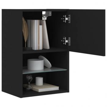 TV-Schrank mit LED-Leuchten Schwarz 40,5x30x60 cm