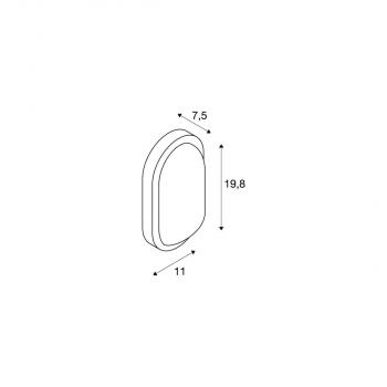 SLV TERANG 200 Outdoor Decken- und Wandleuchte, LED, 3000K, IP44, oval, anthrazit (229935)