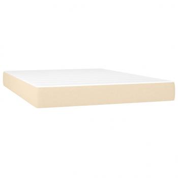 Boxspringbett mit Matratze Creme 140x190 cm Stoff