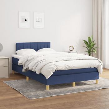 ARDEBO.de - Boxspringbett mit Matratze Blau 120x200 cm Stoff