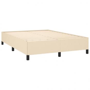 Boxspringbett mit Matratze Creme 140x190 cm Stoff