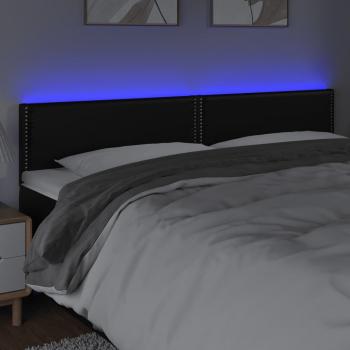 LED Kopfteil Schwarz 200x5x78/88 cm Kunstleder