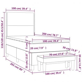 Boxspringbett mit Matratze Schwarz 100x200 cm Kunstleder