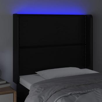 LED Kopfteil Schwarz 103x16x118/128 cm Kunstleder