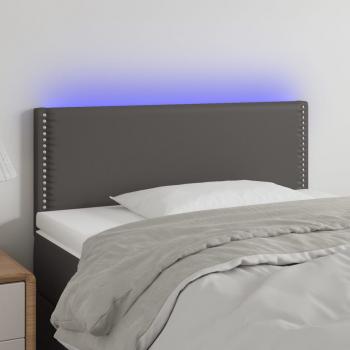 ARDEBO.de - LED Kopfteil Grau 80x5x78/88 cm Kunstleder