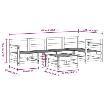 6-tlg. Garten-Lounge-Set Massivholz Douglasie