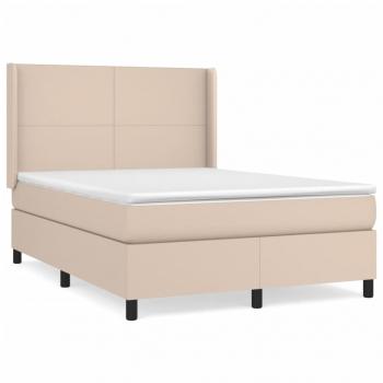 Boxspringbett Matratze Cappuccino-Braun 140x190cm Kunstleder